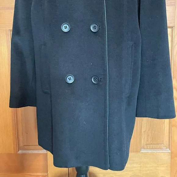 Jones New York Collection Classic Pea Coat EUC Sz 12 Black - Picture 5 of 12